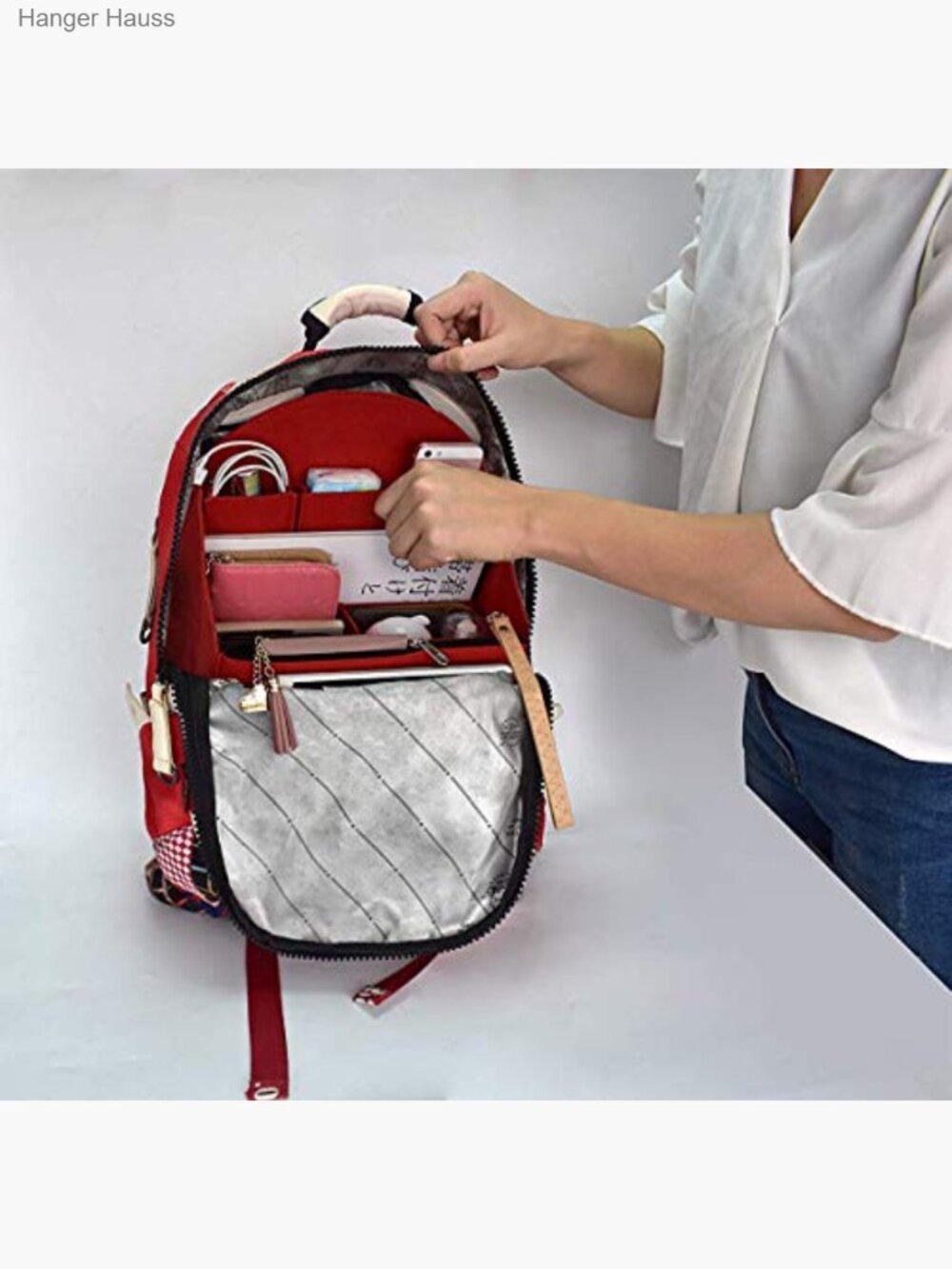 Felt Backpack Organizer Insert for Handbag Tote Shoulder Bag - Picture 2 of 6
